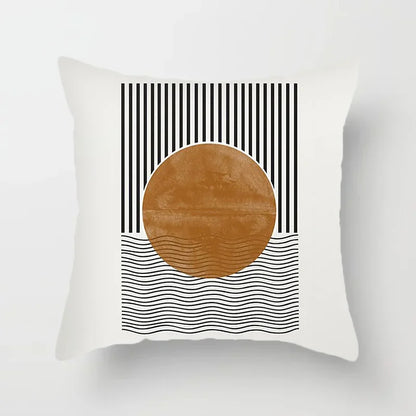 RYNX | Cushion cover - Modern Black-White Cushion Cover with Abstract Art Print O