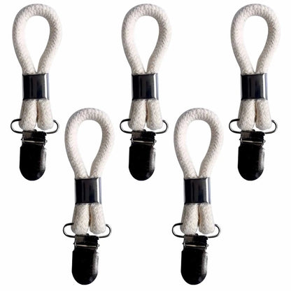 Rynx | Cotton Braided Towel Holder Set with Sturdy Metal Clips - Elegant Space-Saving Solution for Home and Kitchen