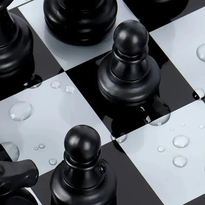 Rynx | 1 box with foldable magnetic international chess set with plastic chessboard board game, ideal table game for family gatherings