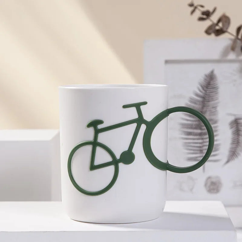 Rynx | Household Mouthwash Cup with Bike Handle – Simple Brushing Cup for Couples, Dormitory and Bathroom Use