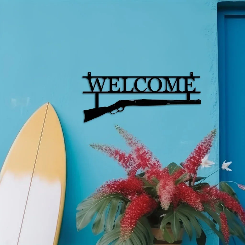 Rynx | HuntArt Metal Welcome Sign | Hunting Decor | Wall Art for Home | Metal Wall Decoration