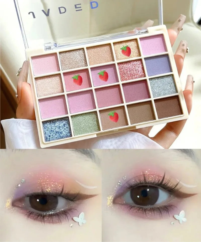 Rynx | 20 Colors Lavender Eyeshadow Palette Gradient Low Saturation Matte Pearlescent Eye Pigments Contour Shadow Plate Shimmer Eyeshadow