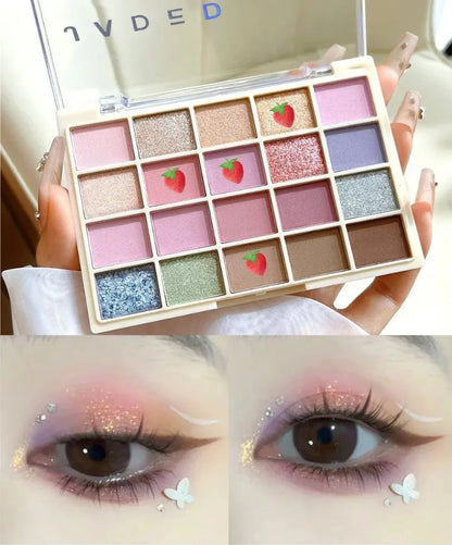 Rynx | 20 Colors Lavender Eyeshadow Palette Gradient Low Saturation Matte Pearlescent Eye Pigments Contour Shadow Plate Shimmer Eyeshadow