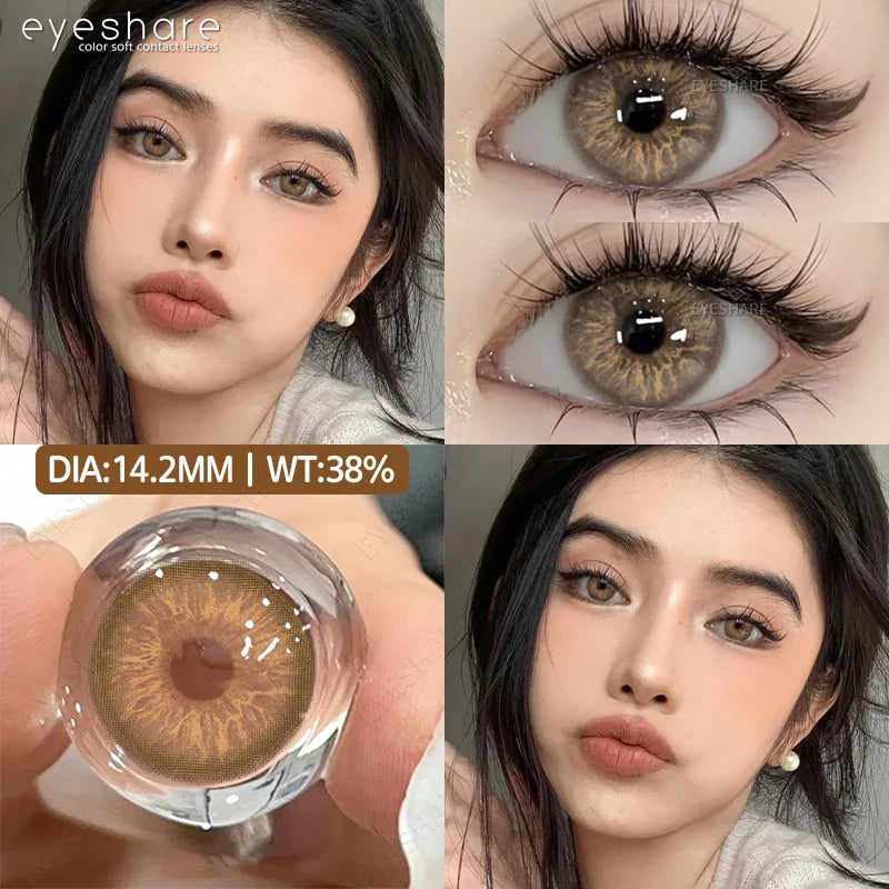 Rynx | New colored contact lenses for eyes 2 pieces blue colorful beautiful pupils green color lenses annually brown contact lenses 14.2 mm