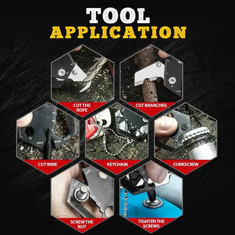 Rynx | Multifunctional Hexagon Coin Outdoor EDC Tool - Folding Coin Knife Keychain with Screwdriver, Pocket Mini Coltello Gear