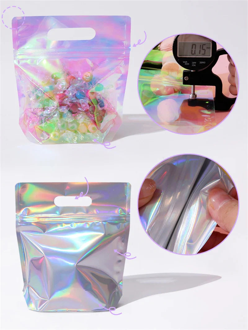Rynx | LBSISI Life 50pcs Laser Cookie Baking Biscuit Bread Zipper Handle Bags - Ideal for Candy, Snack, Chocolate, and Gift Packing