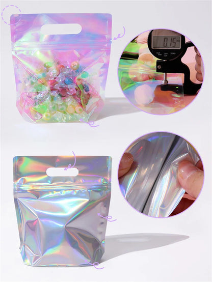Rynx | LBSISI Life 50pcs Laser Cookie Baking Biscuit Bread Zipper Handle Bags - Ideal for Candy, Snack, Chocolate, and Gift Packing