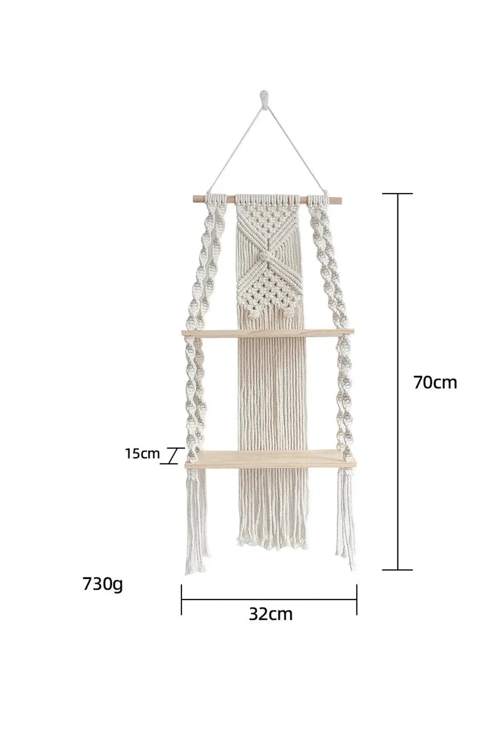 Rynx | Macrame Hanging Shelf