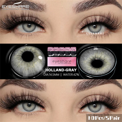 Rynx | Daily Lens 10pcs/5pairs Colored Contact Lenses Natural Gray Contact Daily Disposable 1 Day Use Colored Make-up Lenses