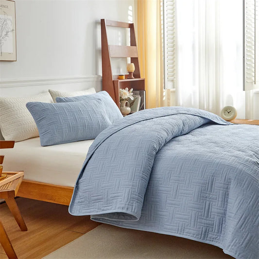 Rynx 3-Piece Color Patched Summer Double King Queen Size Bedding Set Luxurious Soft Breathable Comfort Set for Bedrooms and Dorms