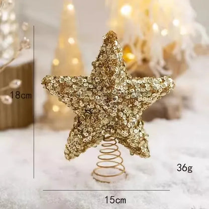 Rynx | 1 Set/New Christmas Tree Hanging Glittering Painted Colored Ball Gold Silver Champagne Glitter Stars Christmas New Year Decorating