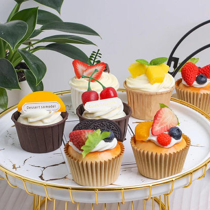 Rynx | 6-piece lifelike cupcake decoration set for food photography and gifts for children - Ideal for refrigerator display