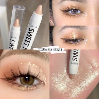 Rynx | White Eyeliner Multicolor Glitter Eyeshadow Pencils Eye Tip Brightening Waterproof High Gloss Silk Spinner Pencil Eye Makeup