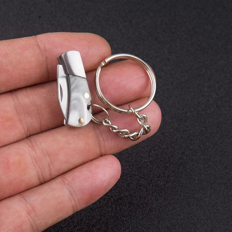 Rynx | New Mini Fold Knife Keychain - Portable Acrylic Small Blade Pendant, Cute Outdoor Hanging Camping Keyring