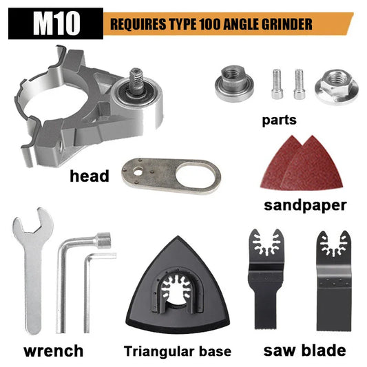 Rynx | M10 M14 Angle Grinder Conversion Universal Head Adapter - Fits 100mm 115mm 125mm Angle Grinder - For Polisher and Polishing Oscillating Tool