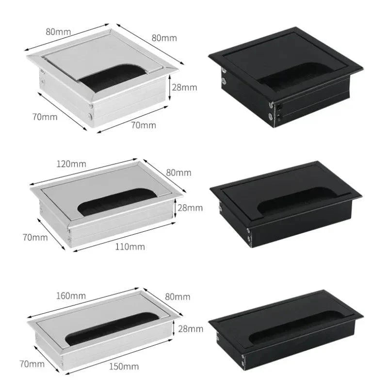 Rynx | Slim Rotatable Aluminum Table Cable Management Grommet with Flip-Top Access