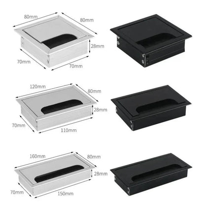 Rynx | Slim Rotatable Aluminum Table Cable Management Grommet with Flip-Top Access