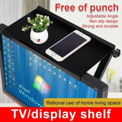 Rynx | Multifunctional adjustable media shelf with cable management - contemporary device holder