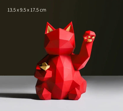 Rynx | Nordic Minimalism Geometry Lucky Cat Statues