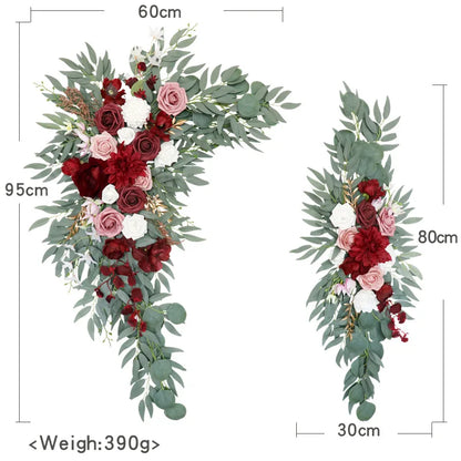 Rynx | Dusty Rose Wedding Arch Flower Decoration for Country Wedding Ceremony Floral Garland Reception Background Decoration