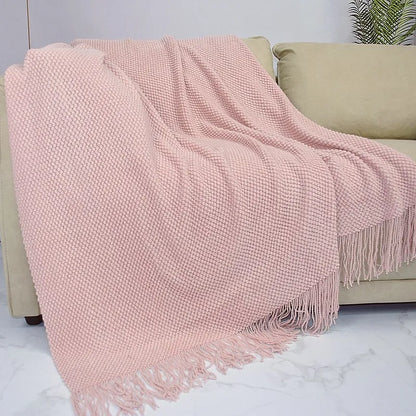 Rynx | Autumn knitted blanket light pink