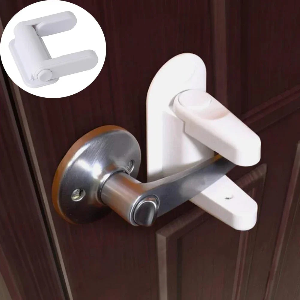 Rynx | Universal Child Safety Door Lever Lock | Rotation-Proof Adhesive Security Latch | Professional Baby Proofing Solution