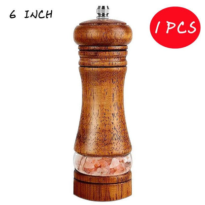 Rynx | Vintage Handcrafted Wooden Spice Mill Set - 6-Inch Gourmet Salt and Pepper Mills