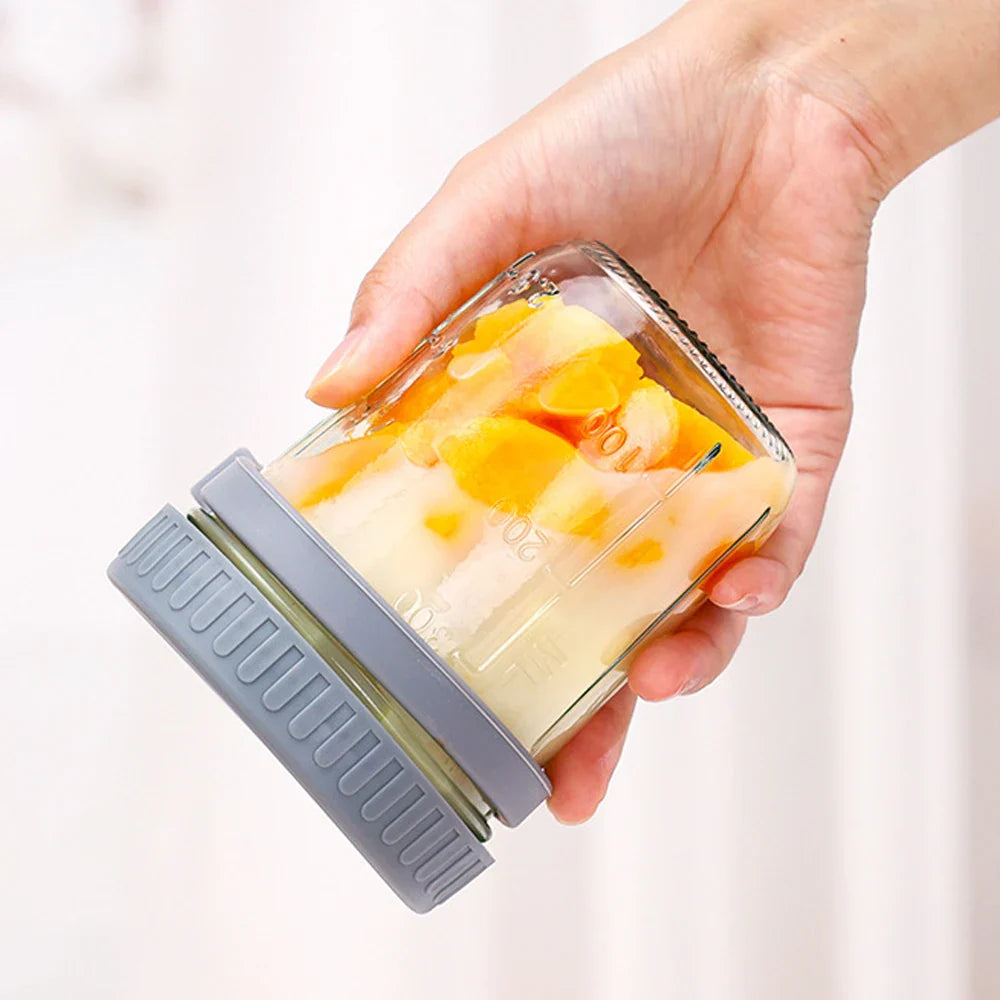 Rynx | Multifunctional Portable Breakfast Cup with Lid and Spoon - Perfect for Oatmeal, Cereal, Nuts, Yogurt, Salad, and More! Heat-Resistant Tumbler for Juice and Milk On-the-Go