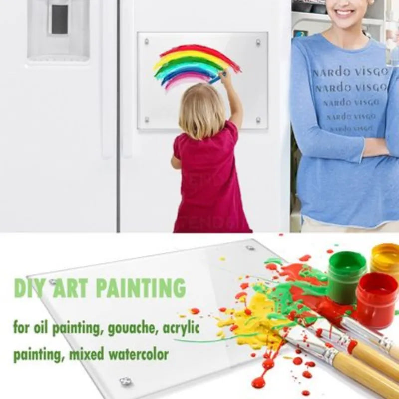 Rynx | Reusable Magnetic Dry Erase Fridge Calendar Board - Transparent Acrylic Fridge Magnet Sticker Planner for Schedules, Messages, and Menus