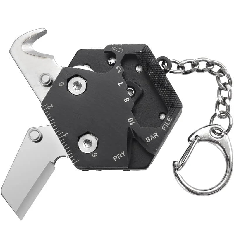 Rynx | Multifunctional Hexagon Coin Outdoor EDC Tool - Folding Coin Knife Keychain with Screwdriver, Pocket Mini Coltello Gear