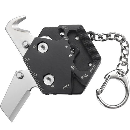 Rynx | Multifunctional Hexagon Coin Outdoor EDC Tool - Folding Coin Knife Keychain with Screwdriver, Pocket Mini Coltello Gear