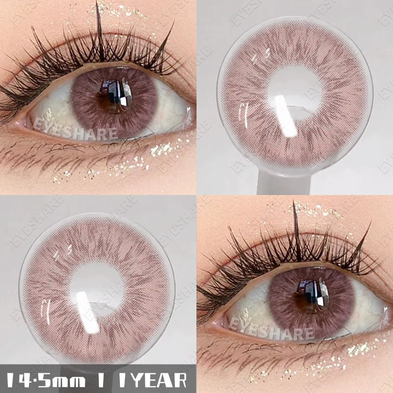 Rynx | 1 pair natural colored contact lenses pink contact purple gray eye colored lenses colored makeup soft beautiful pupil