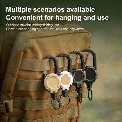 Rynx | Outdoor Retractable Keychain: Wire Rope Reel with Steel Cable Key Ring - Convenient Retractable Tool for Easy Access and Security