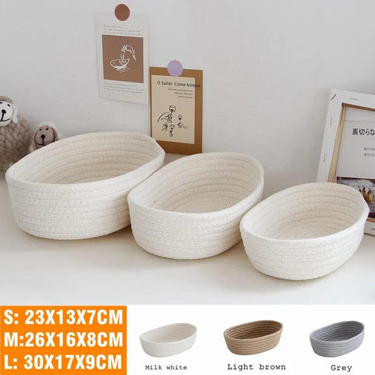 Rynx | Scandinavian Style Cotton Rope Desktop Storage Baskets - Chic Organization Solutions