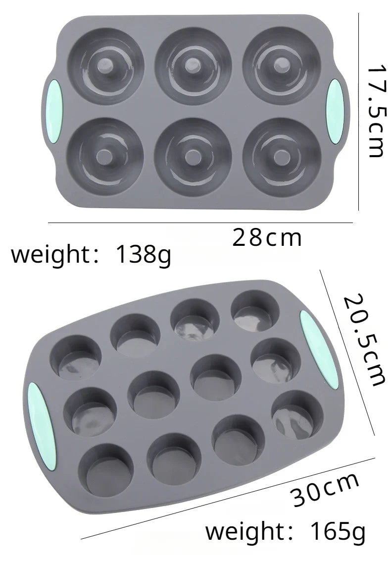 Rynx | 3D Silicone Bread and Muffin Mold Set - Heat Resistant, Non-Stick Kitchen Bakeware for Cakes and Pastries