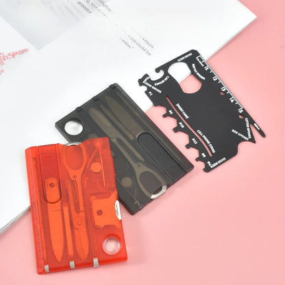 Rynx | 10 in 1 Pocket Credit Card Multi-Tool - Portable Outdoor Survival Gear for Camping and Hiking, Compact Card Tool Kit