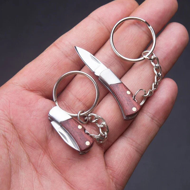 Rynx | New Mini Fold Knife Keychain - Portable Acrylic Small Blade Pendant, Cute Outdoor Hanging Camping Keyring