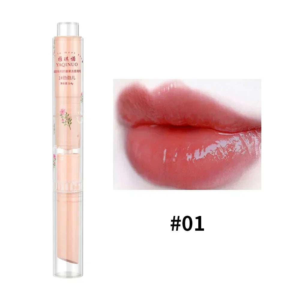 Rynx | Thin Tube Flower Lipstick Pencil Heart-Shaped Gel Lipstick Pencil Makeup Long-Lasting Moisturizing Lip Lacquer Girls Korean Cosmetics