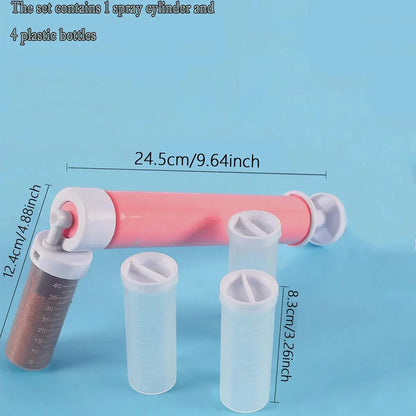 Rynx | 1 Set (5pcs) Manual Spray Guns: Cake Coloring Duster Baking Tool - Enhance Your Baking with Cake Spray Tube
