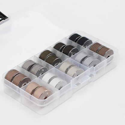 Rynx | 25/20 Colors Set Bobbin Thread Polyester Spools - Sewing Machine Bobbins with Storage Box for Embroidery and Sewing Accessories