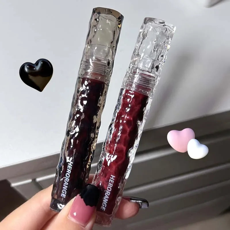 Rynx | 8 Colors Moisturizing Mirror Lip Lacquer Long-lasting Lipstick Black Tea Brown Liquid Lipstick Lip Oil Care Make-up Korean Cosmetics