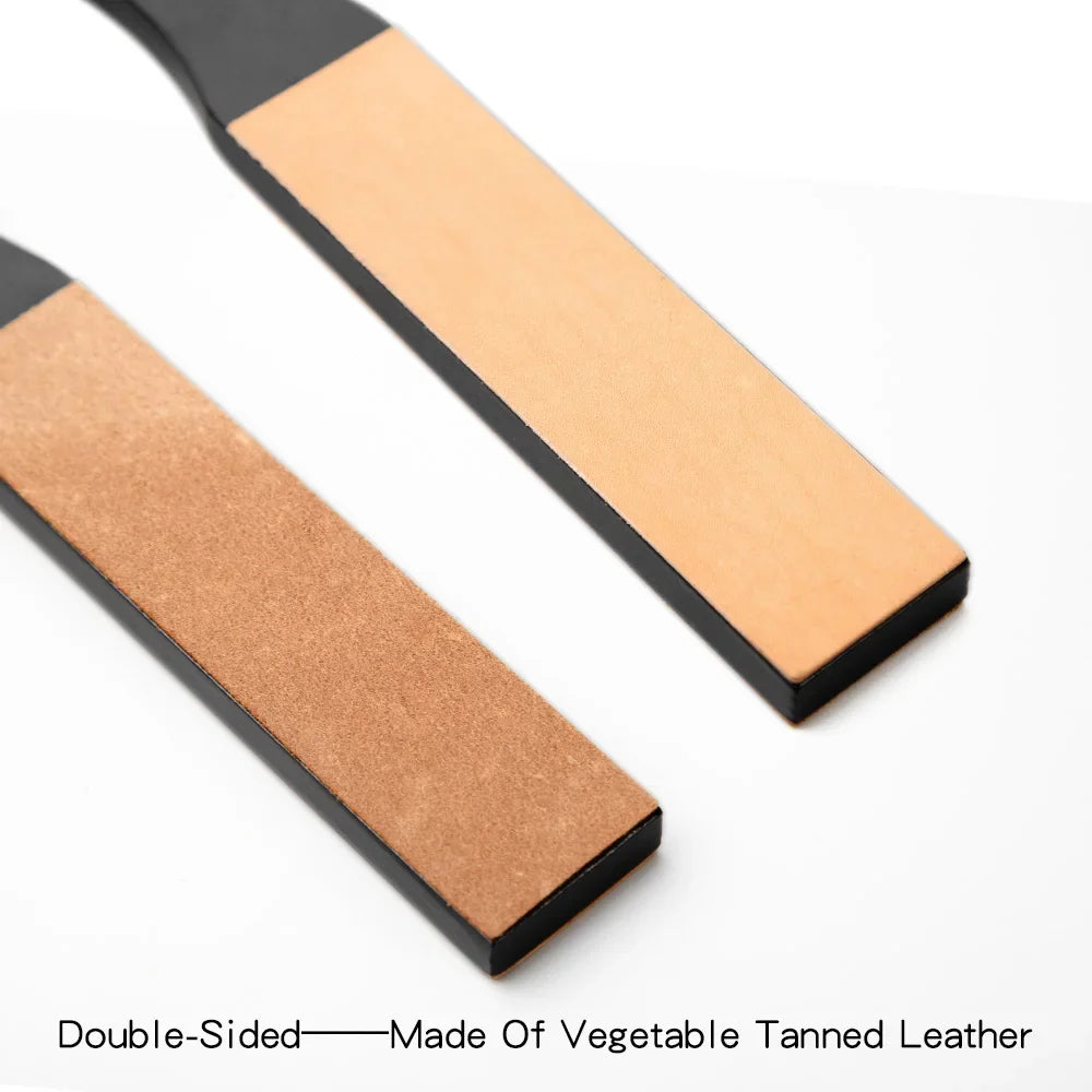 Rynx | WUTA Leather Knife Sharpener: Black Wood Razor Polishing Board for Fine Grinding - Includes Polish Compound, 8 Color Options Available