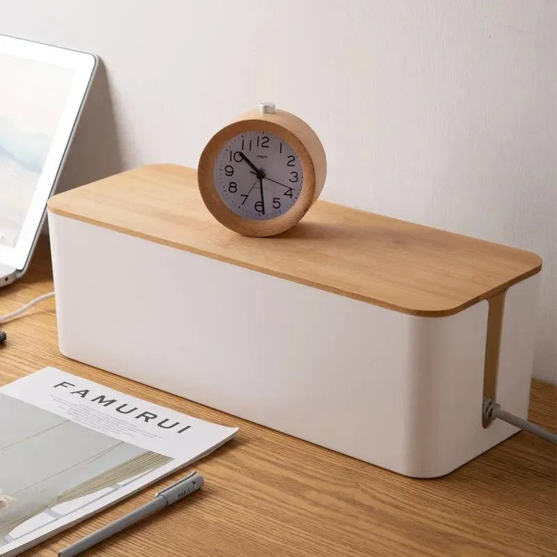 Rynx | Elegant Wood Cable Management Box with Enhanced Cooling Functions and Versatile Aesthetics