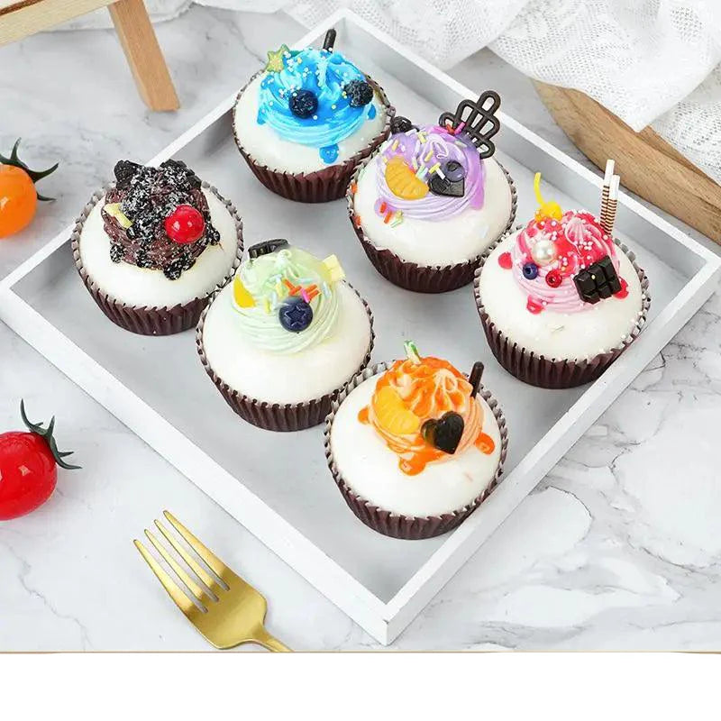 Rynx | Playful Set of 6 Colorful PU Foam Cake Magnets for Creative Home Styling and Photography