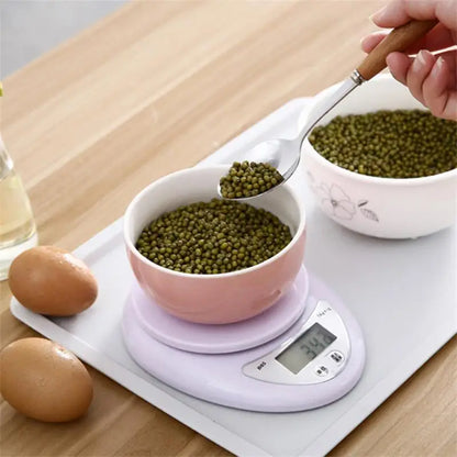 Rynx | 1pc LED Portable Digital Scale - 5kg Capacity, Ideal for Measuring Food Weight in Kitchen, Electronic Scales for Small Scale Weighing in Grams