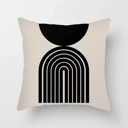 RYNX | Cushion cover - Modern Black-White Cushion Cover with Abstract Art Print B