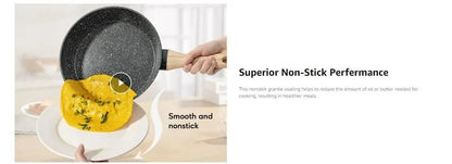 Rynx | SODAY 12 Piece Granite Nonstick Cookware Set - Induction Compatible Kitchen Pots and Pans