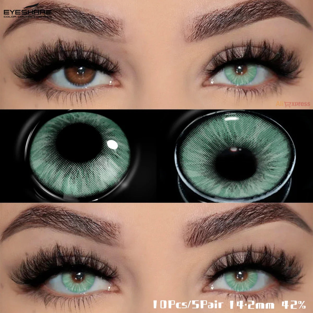 Rynx | 10pcs/5pairs Daily Disposable New Colored Contact Lenses 1Day Daily Lens Fashionable Blue Lenses Natural Brown Contact Lenses