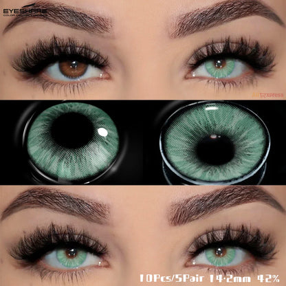Rynx | 10pcs/5pairs Daily Disposable New Colored Contact Lenses 1Day Daily Lens Fashionable Blue Lenses Natural Brown Contact Lenses