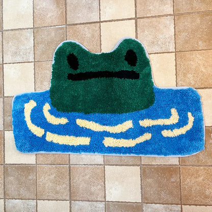 Rynx | Frog River Tufted Carpet Kids Soft Plush Tufted Cup Kitchen Carpet Rugs Non-Slip Absorbent Bathroom Mat Bedroom Toilet